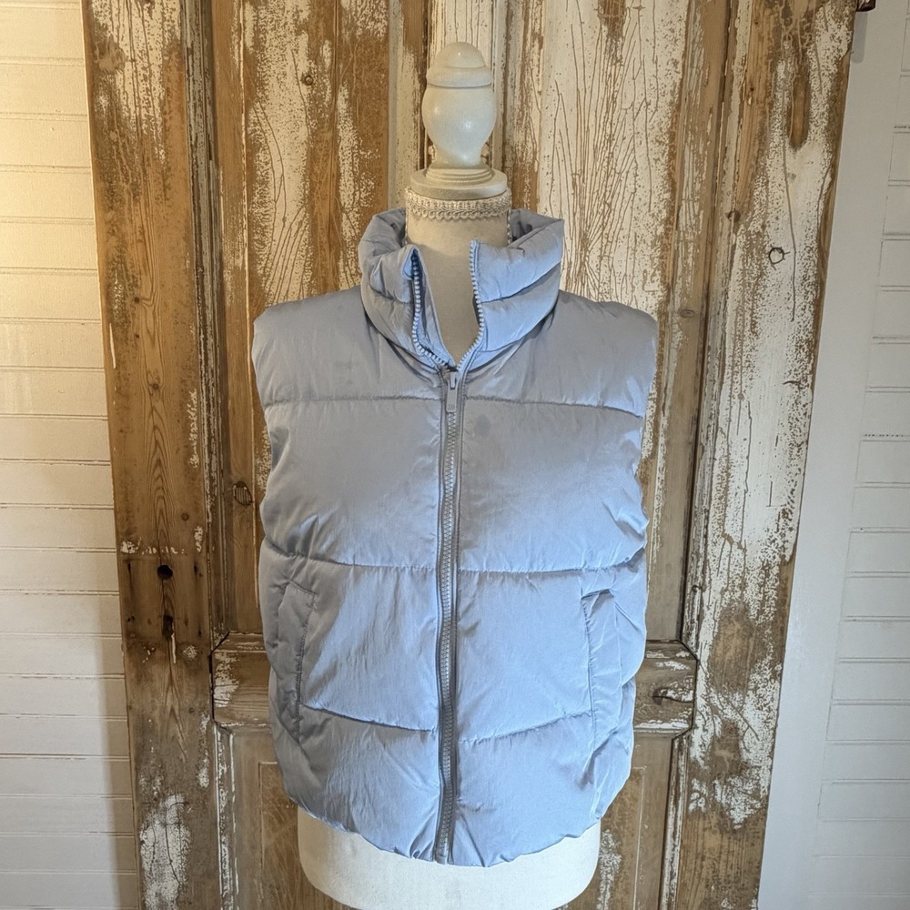 All In Motion girls XL 14 Blue Puffer Vest Full Zip Insulated Nylon Hiking